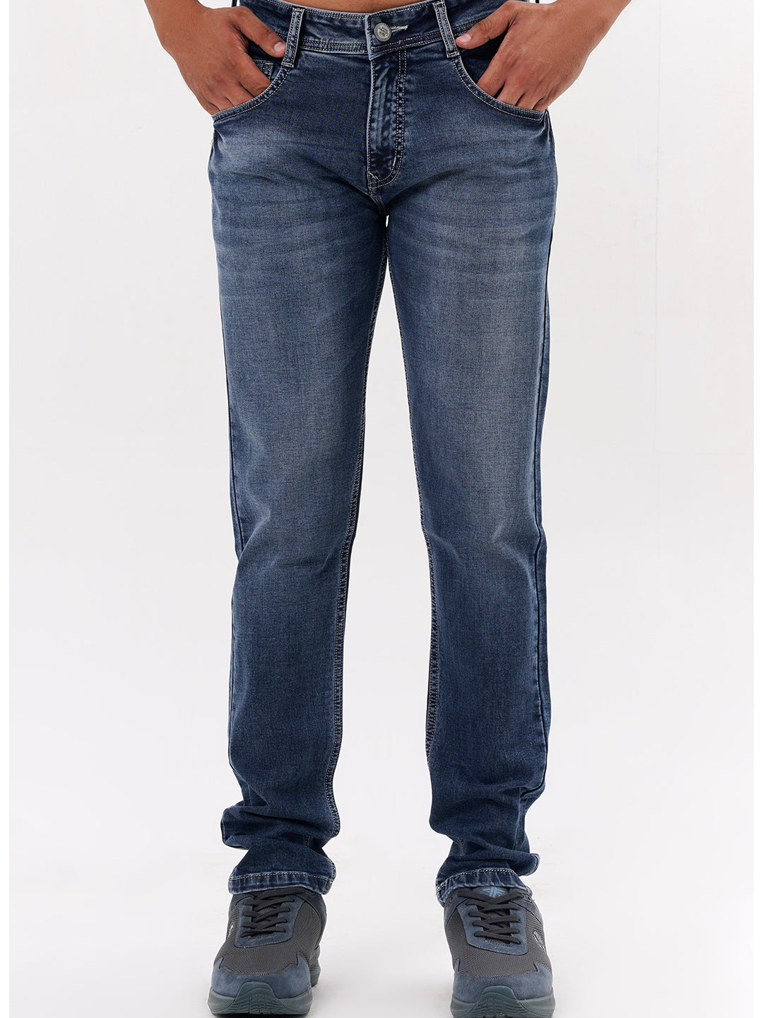 Men Mid Blue Straight Fit Denim