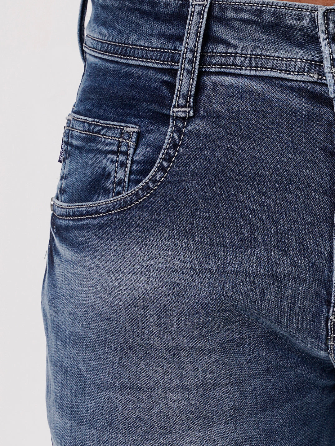 Men Mid Blue Straight Fit Denim