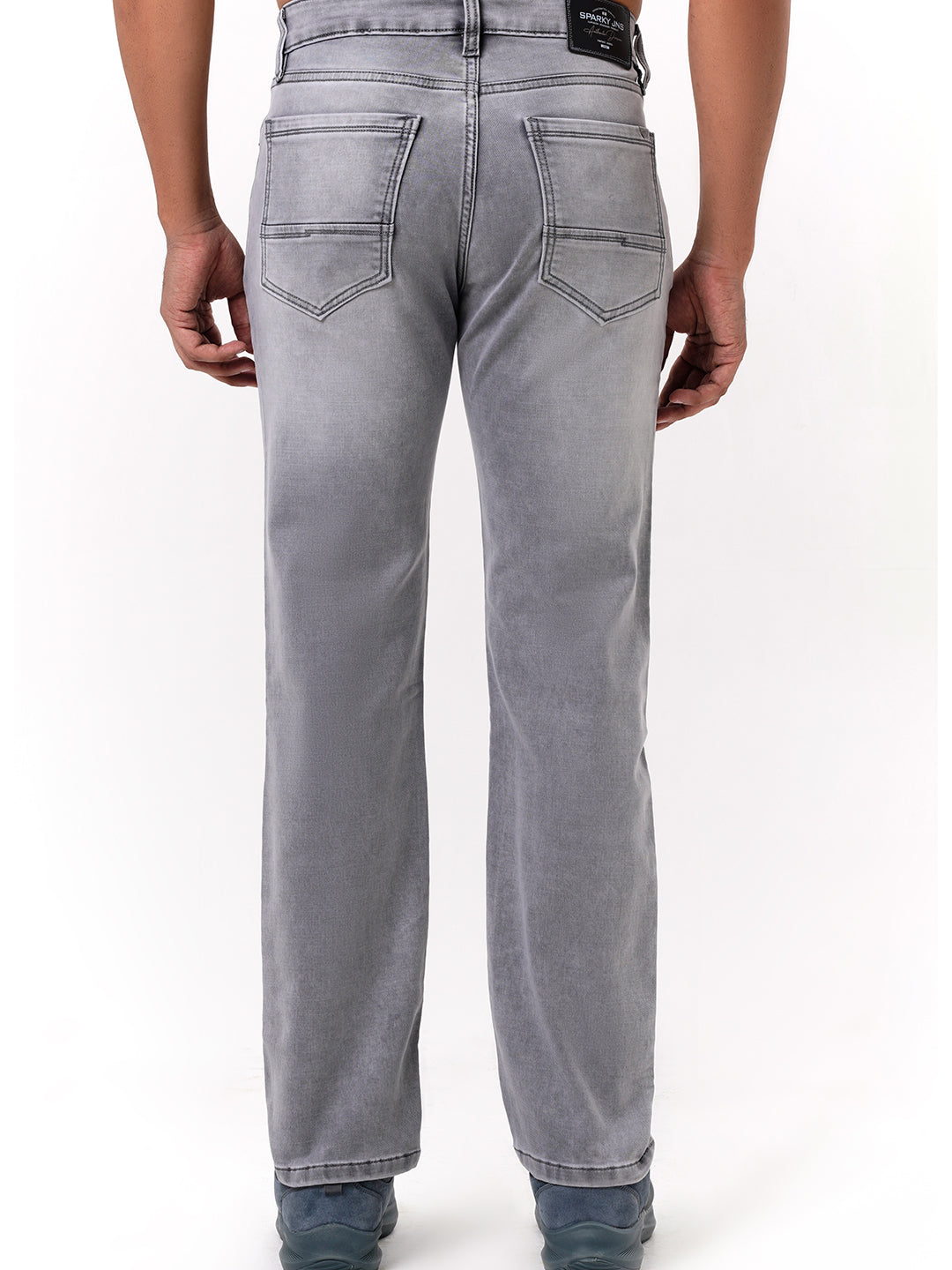 Men Mid Grey Straight Fit Denim