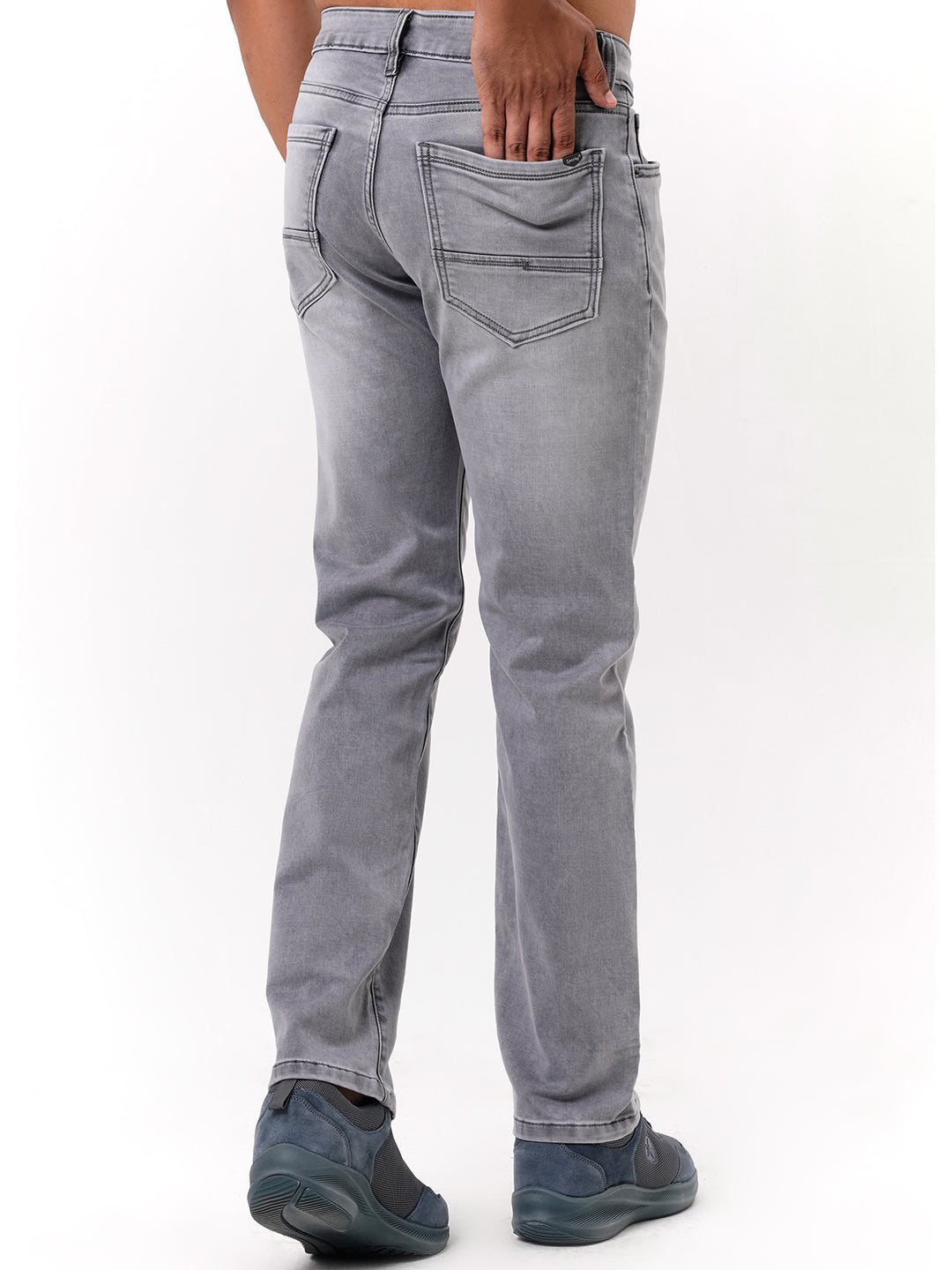 Men Mid Grey Straight Fit Denim