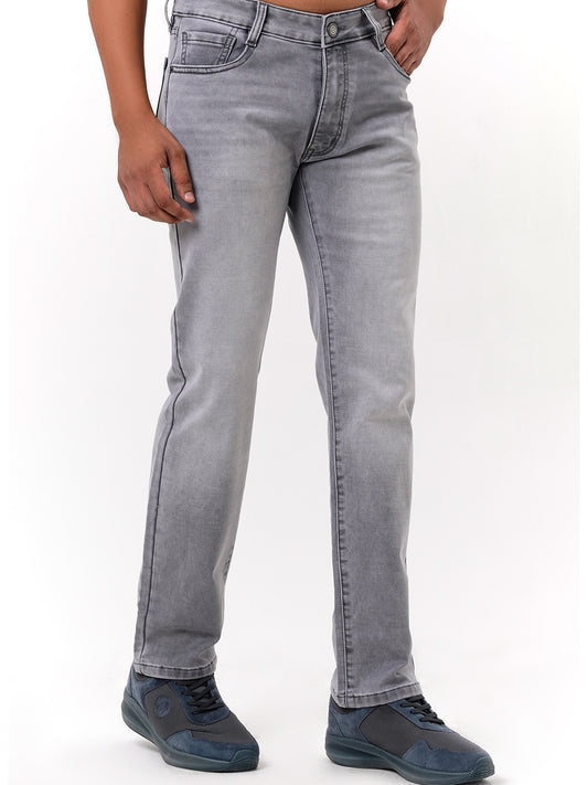 Men Mid Grey Straight Fit Denim