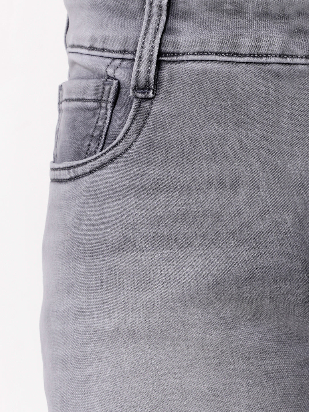 Men Mid Grey Straight Fit Denim