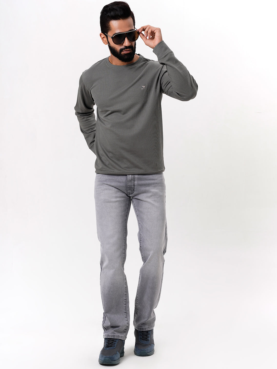 Men Mid Grey Straight Fit Denim