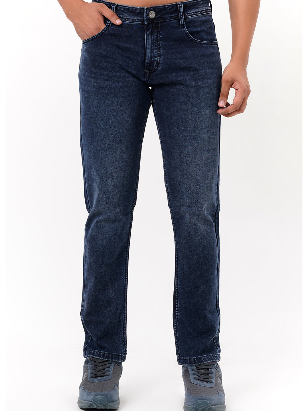 Men Mid Blue Straight Fit Denim