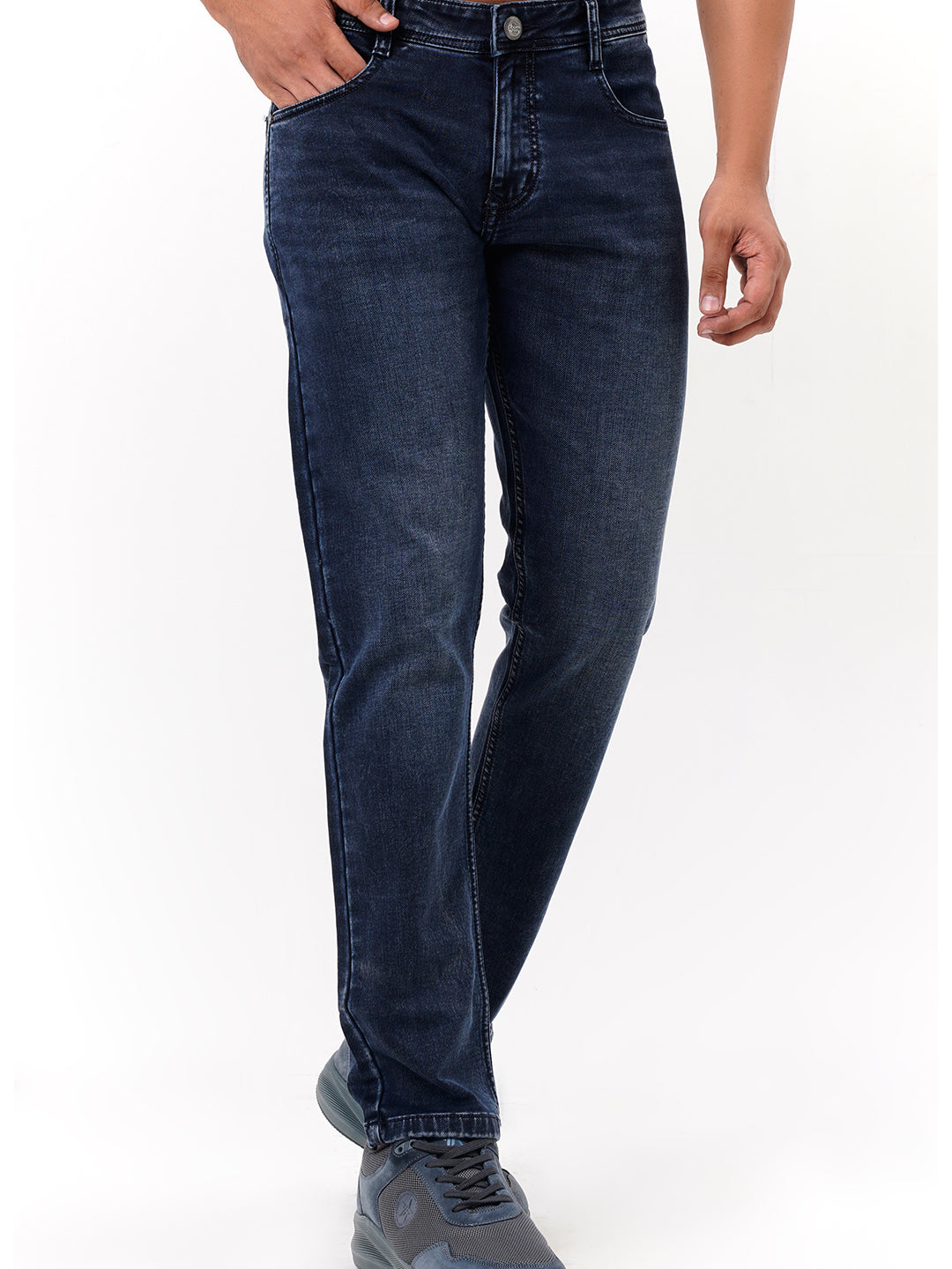 Men Mid Blue Straight Fit Denim