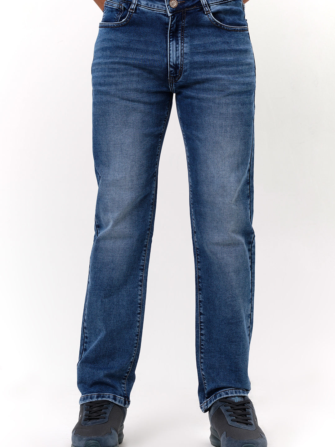 Men Light Blue Straight Fit Denim