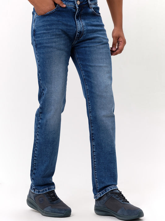 Men Light Blue Straight Fit Denim