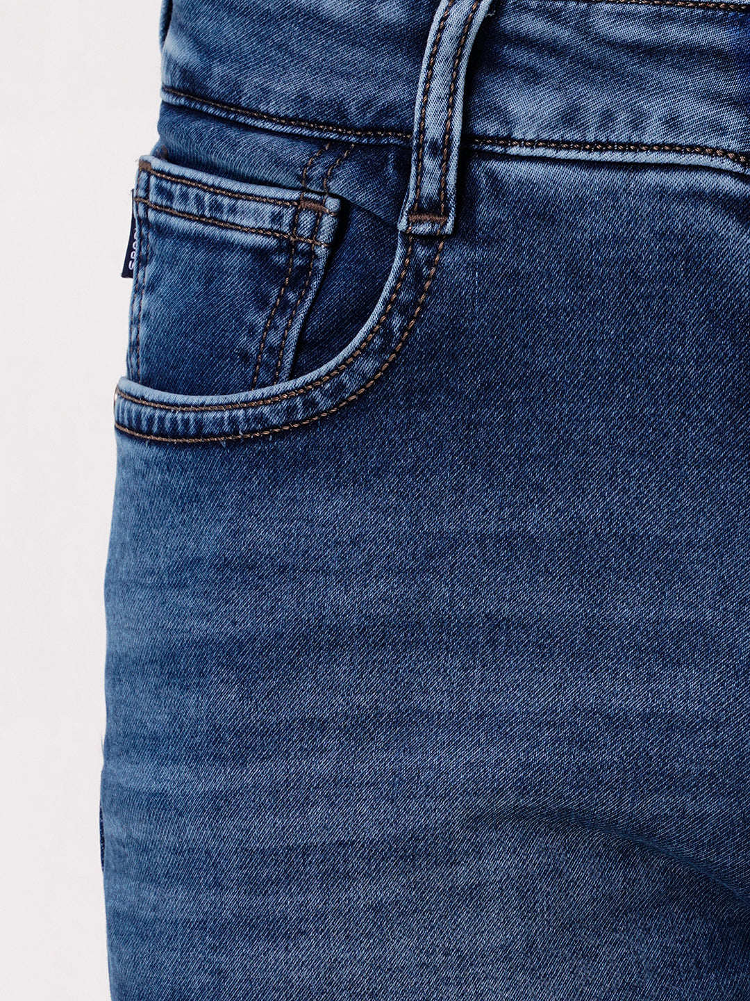 Men Light Blue Straight Fit Denim