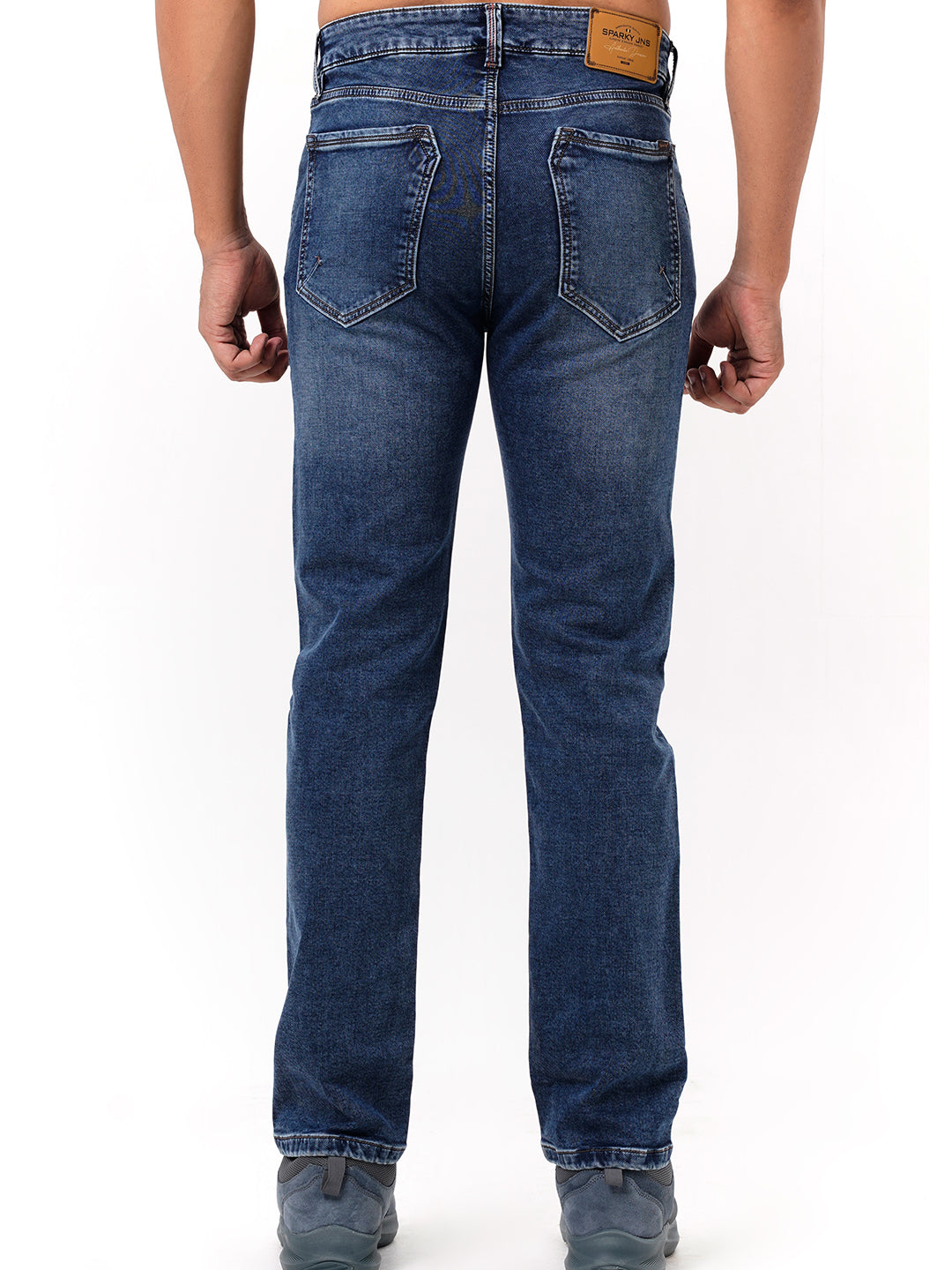 Men Mid Blue Straight Fit Denim