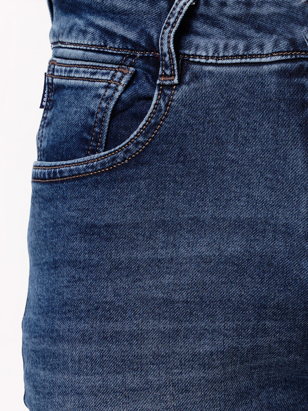 Men Mid Blue Straight Fit Denim