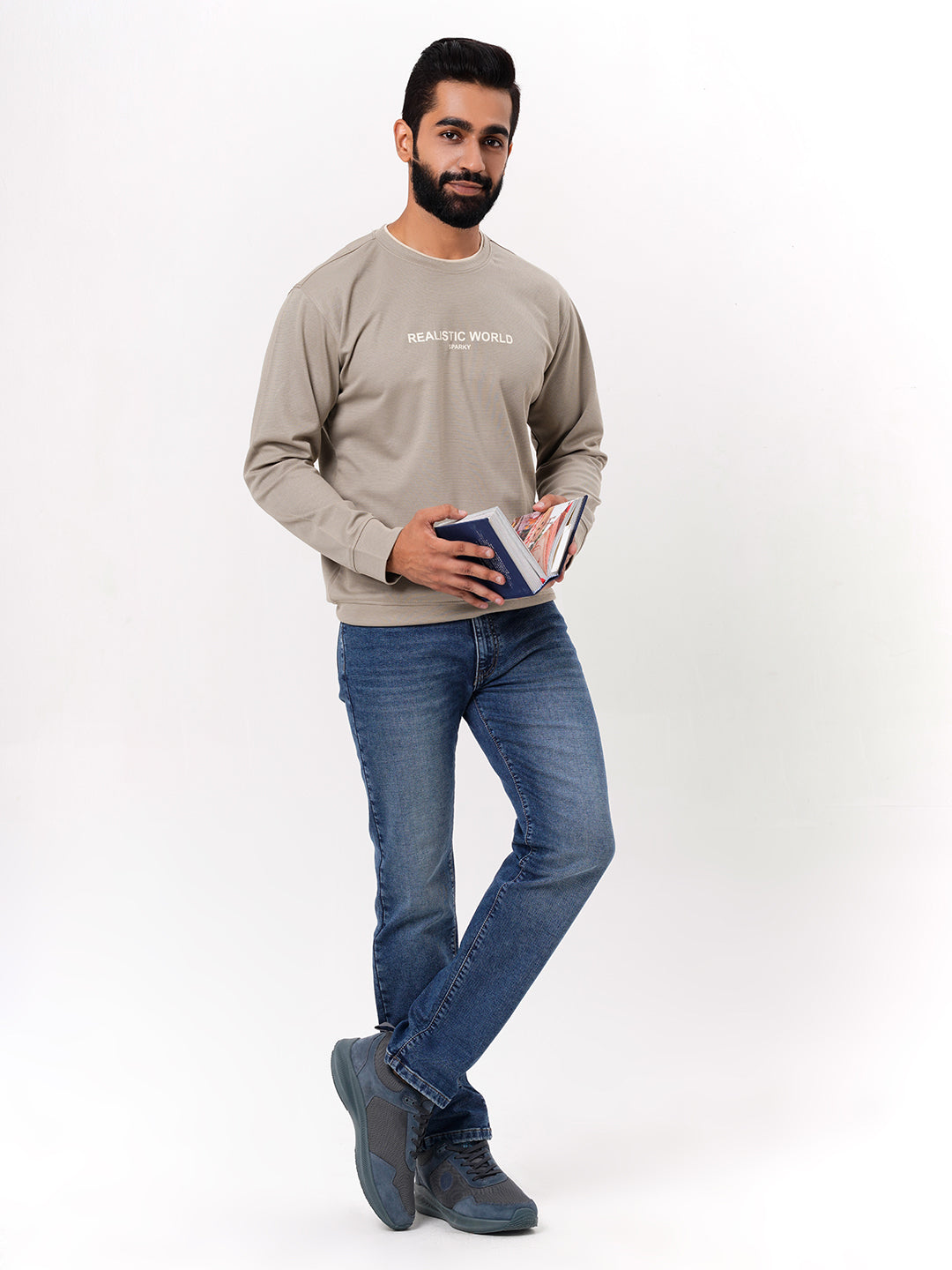 Men Mid Blue Straight Fit Denim