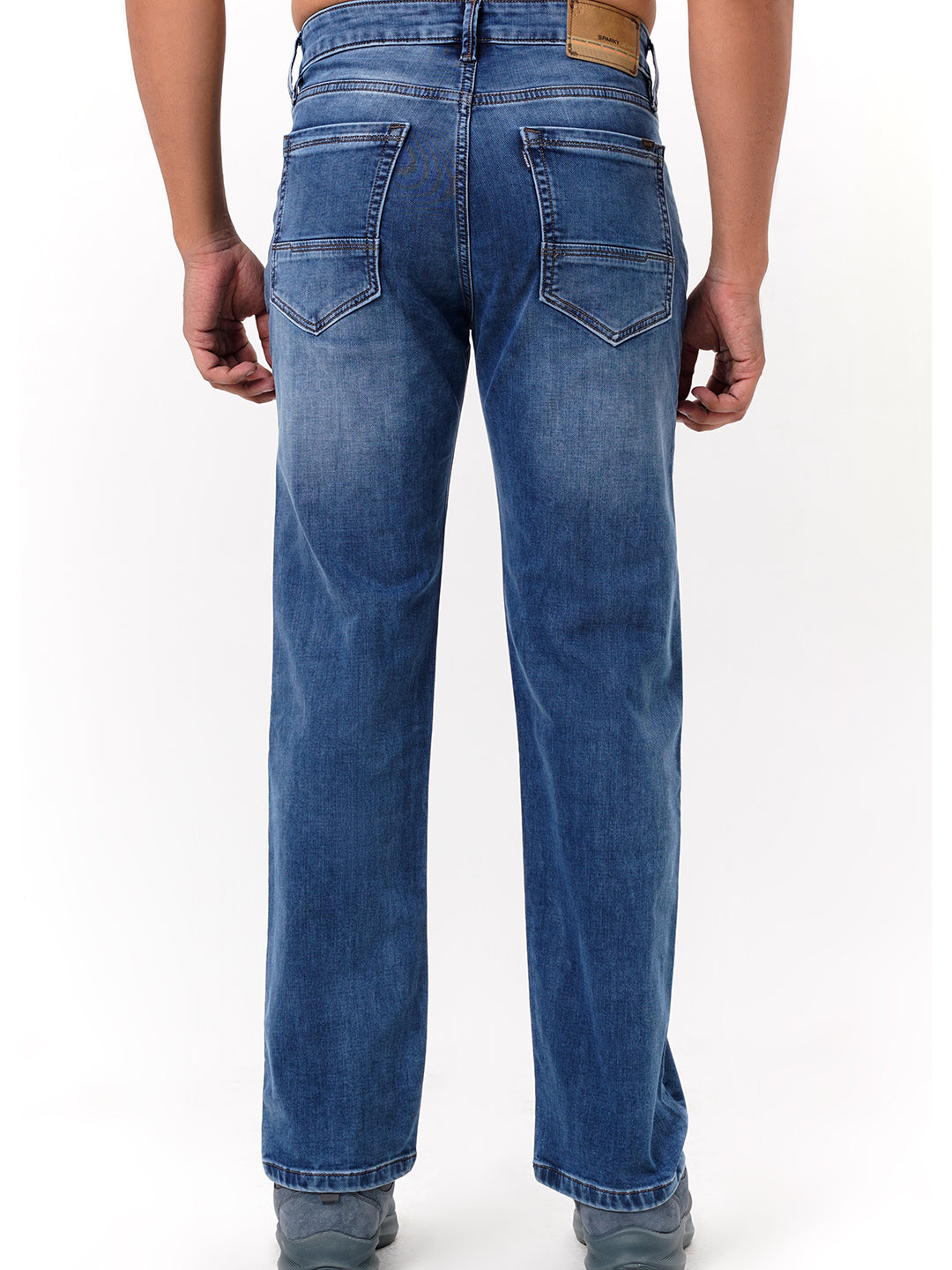 Men Light Blue Straight Fit Denim