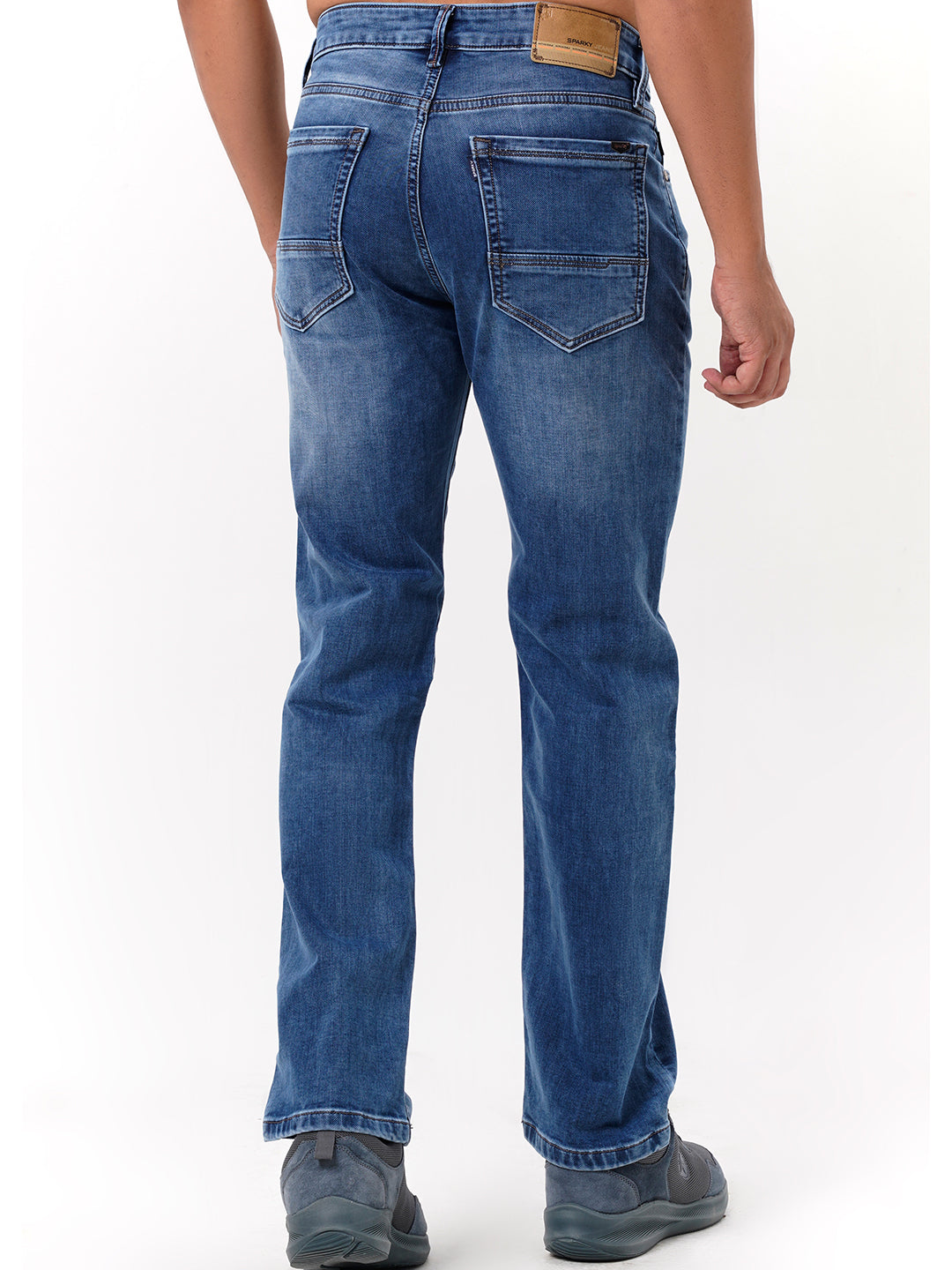 Men Light Blue Straight Fit Denim