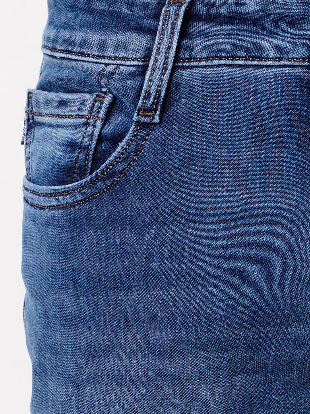 Men Light Blue Straight Fit Denim