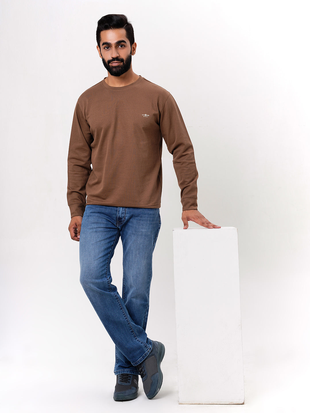 Men Light Blue Straight Fit Denim
