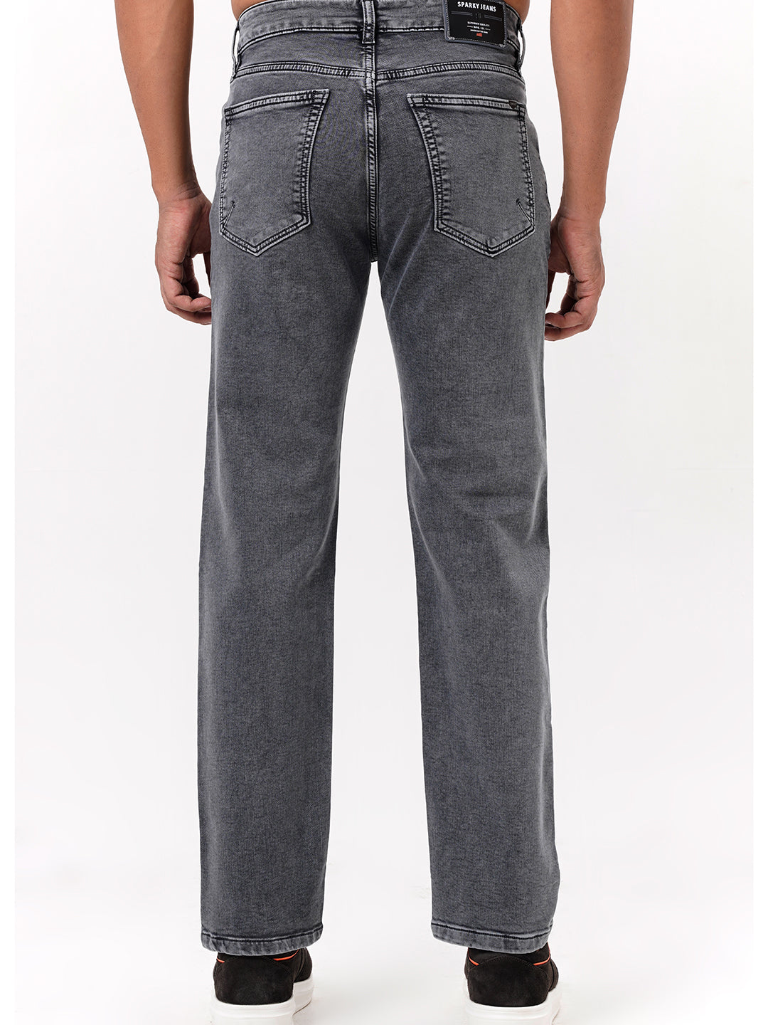 Men Light Grey Straight Fit Denim