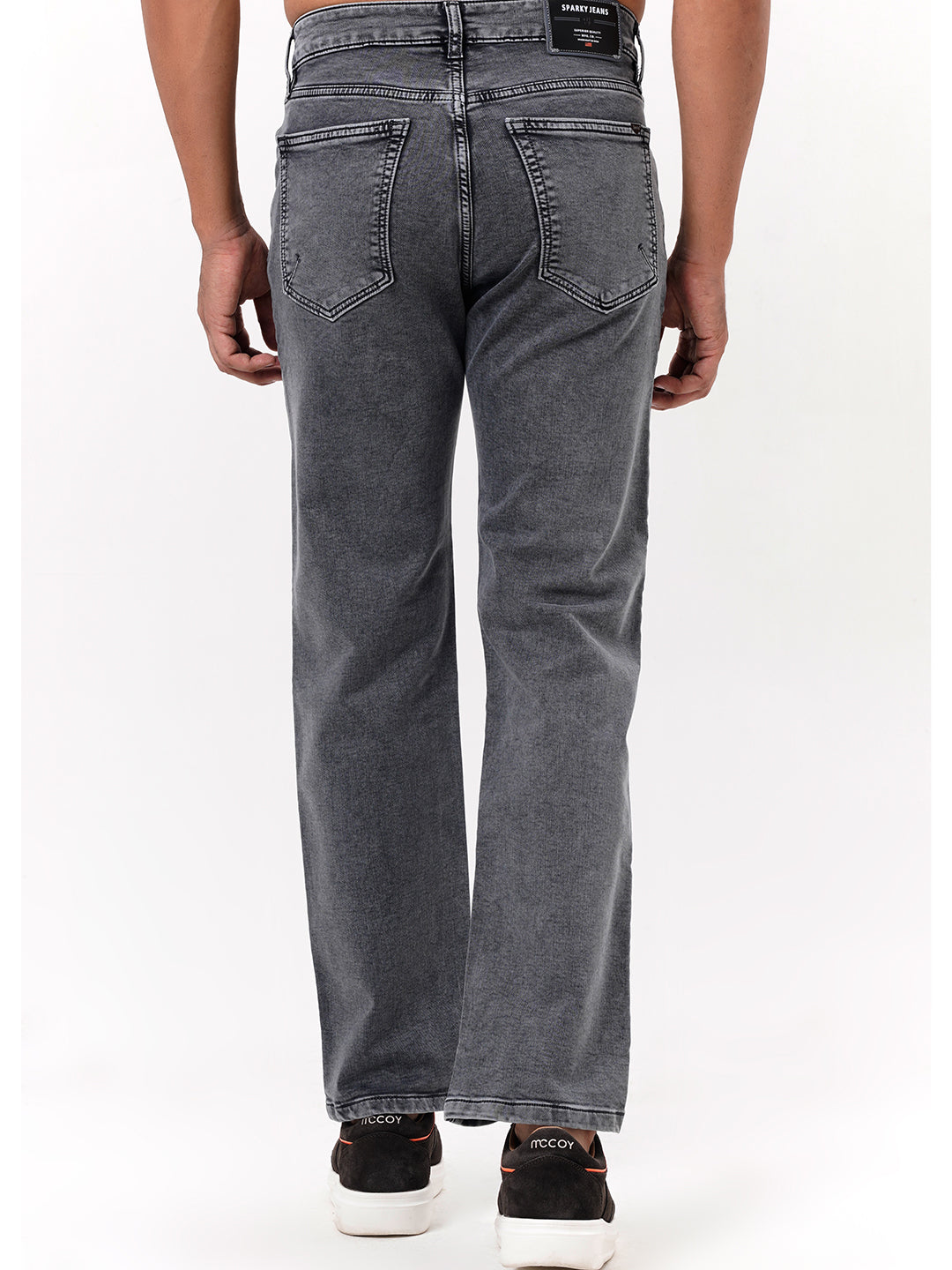 Men Light Grey Straight Fit Denim
