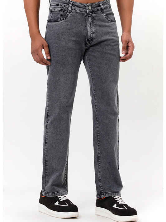 Men Light Grey Straight Fit Denim