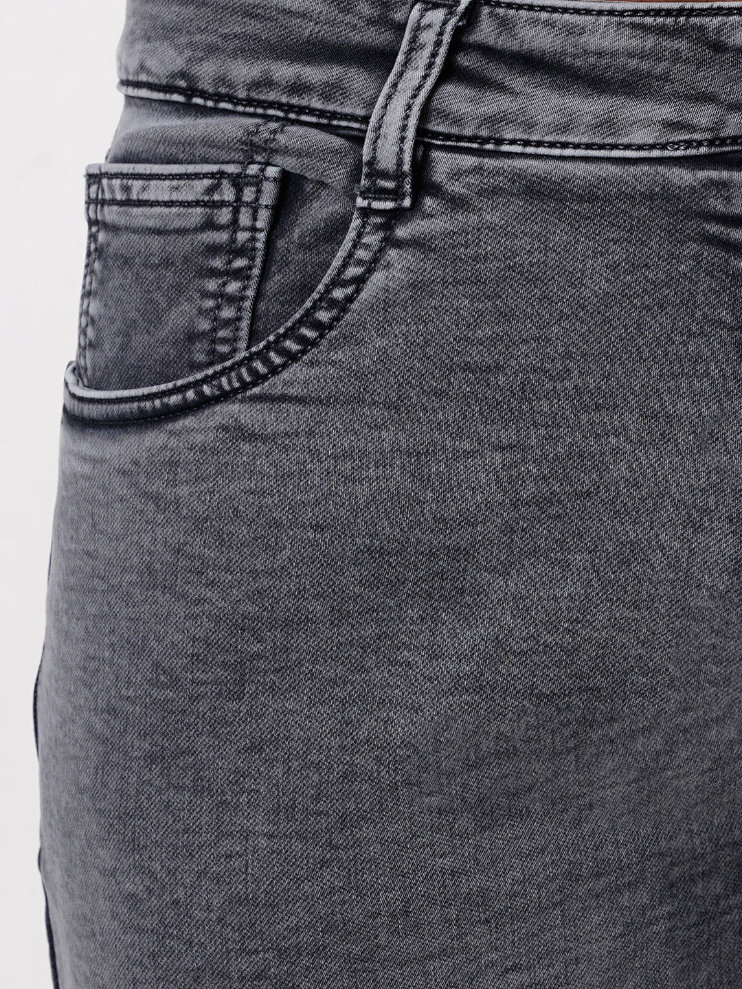 Men Light Grey Straight Fit Denim