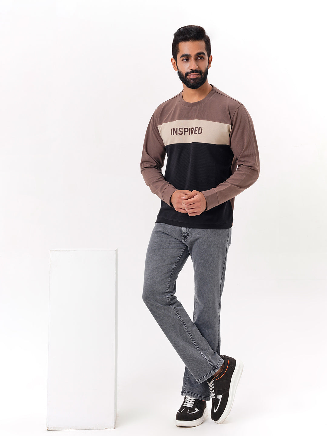 Men Light Grey Straight Fit Denim