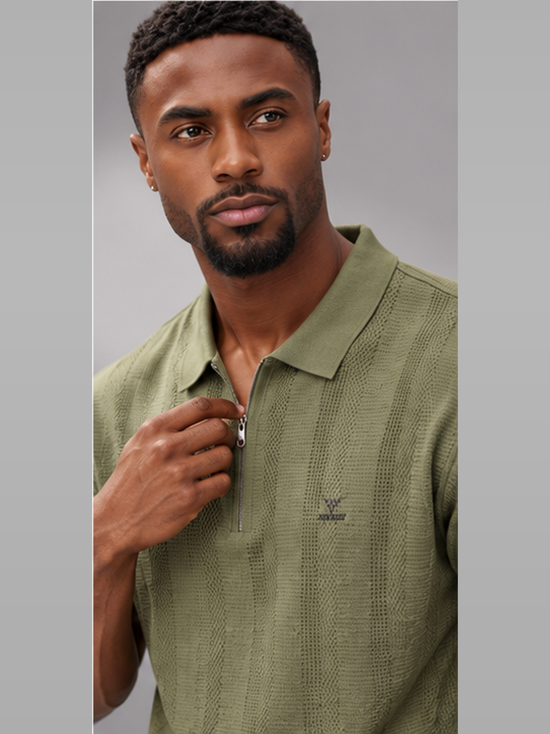 Men’s Premium Cotton Blend Polo Half Zipper T-Shirt