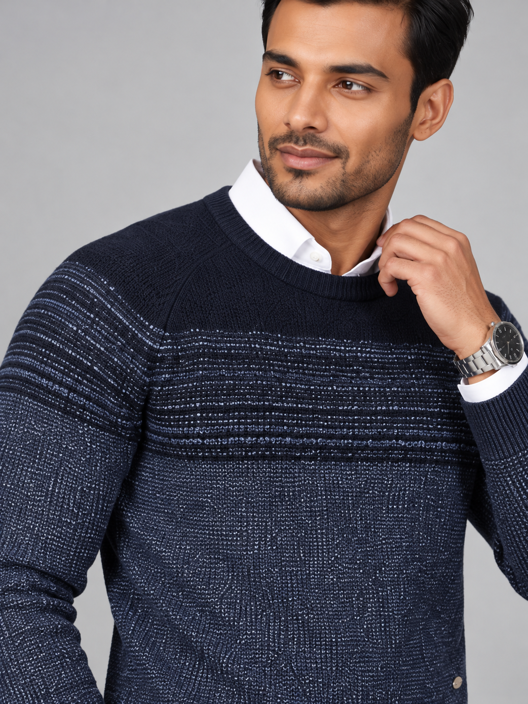 Men Solid Round Neck Full Sleeve Sweater