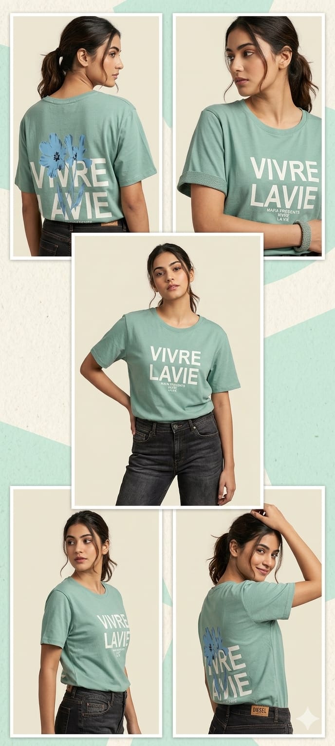 Sparky Printed Round Neck Cotton Sky Blue Women T-Shirt | Casual Half Sleeve Tee