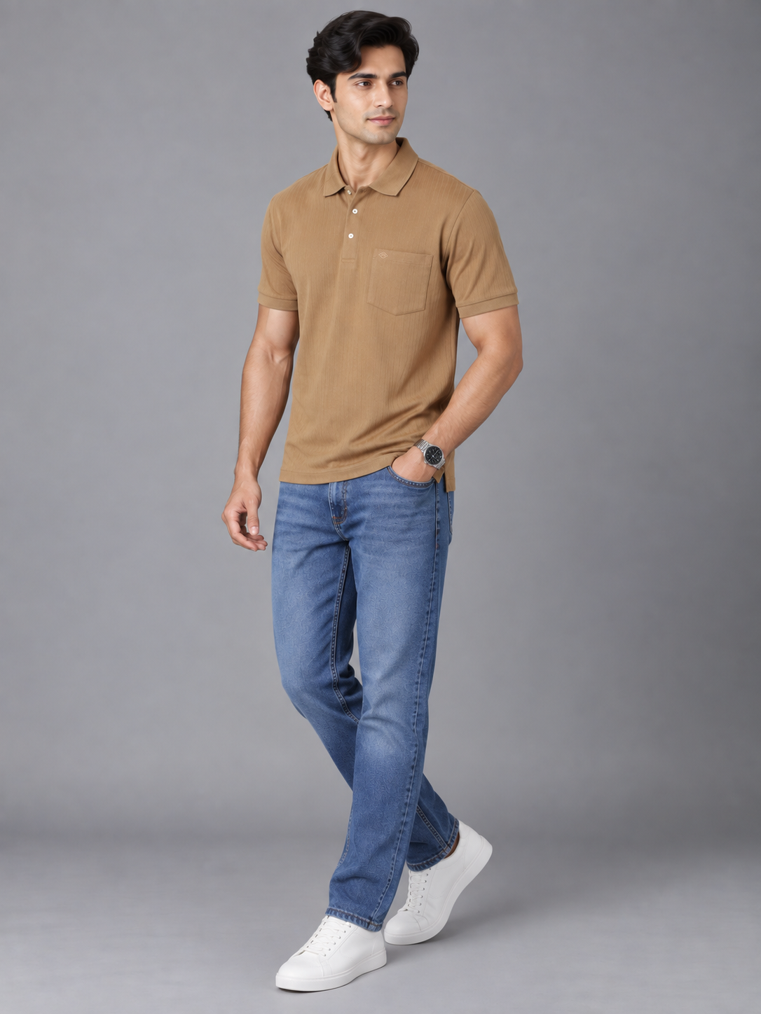 Men Yellow Colour Premium Solid Polo T-Shirt