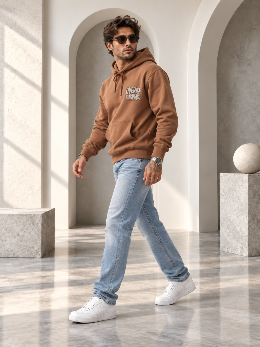 Rust Colour Regular Fit  Primium Hooded Sweatshirt