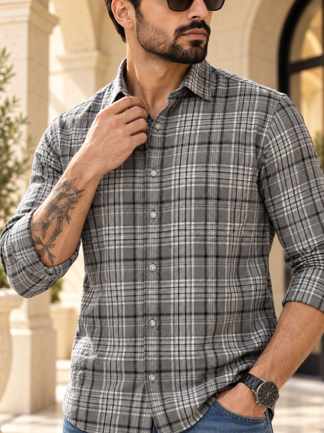 Men’s Stylish Casual Check Shirt