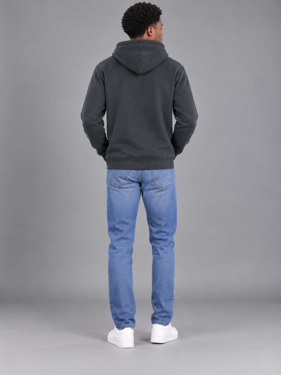 Grey Colour Regular Fit  Primium Hooded Sweatshirt