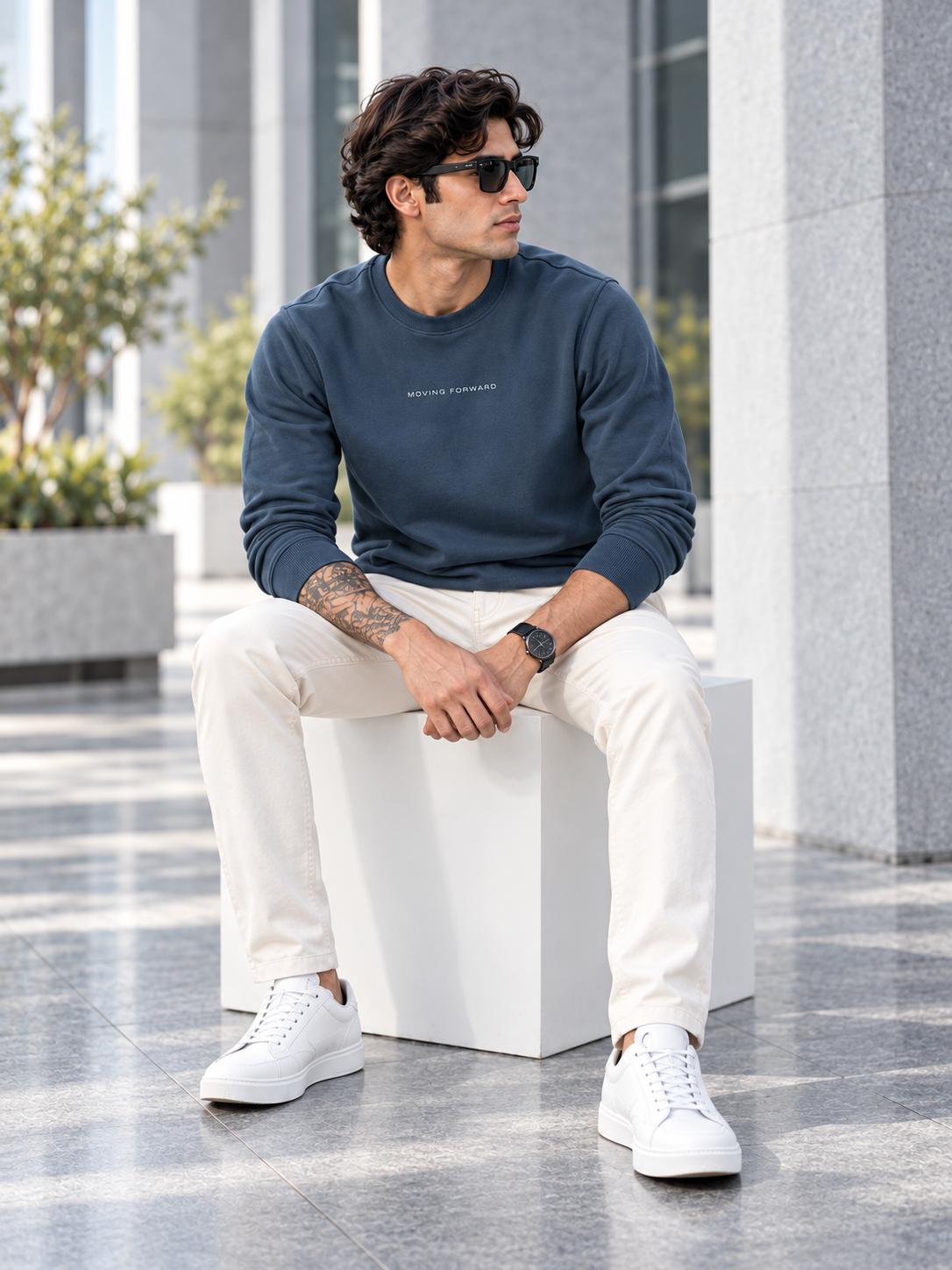 Men’s Solid Round Neck Full Sleeve Sweatshirt