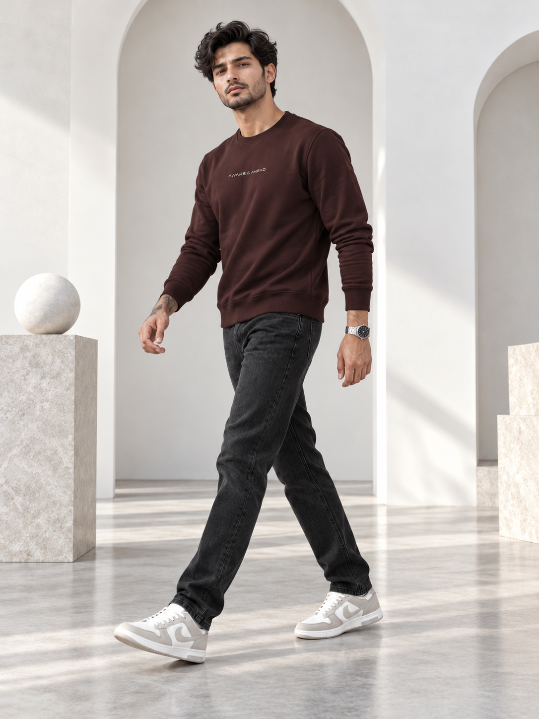 Wine Colour Regular Fit  Primium Sweatshirt