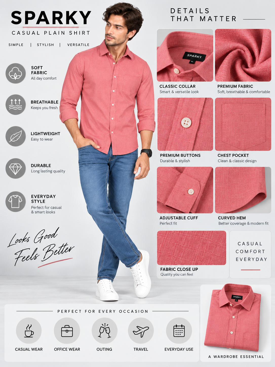 Men's Primium Red Shirt