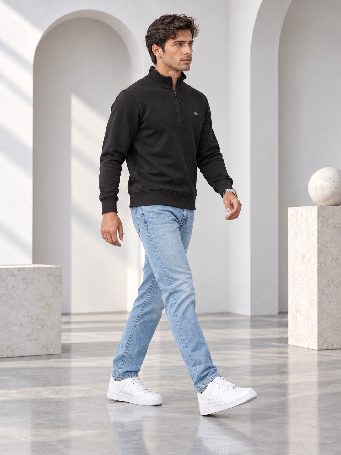 Black Colour Regular Fit  Primium Sweatshirt