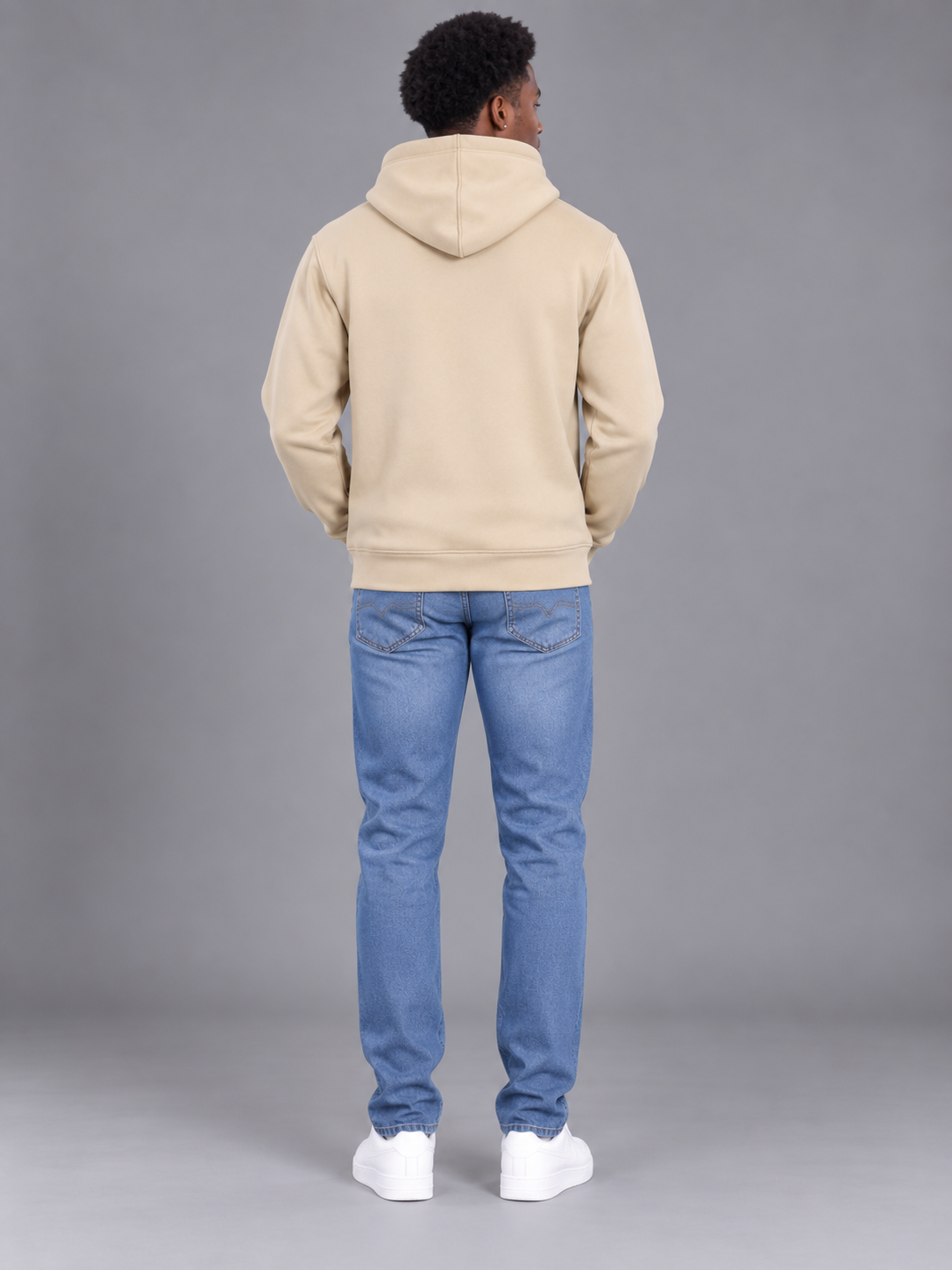 Fawn Colour Regular Fit  Primium Hooded Sweatshirt