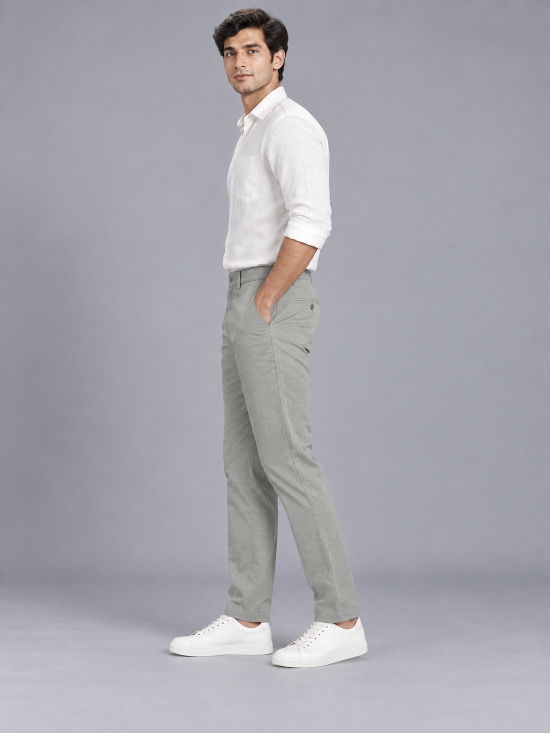 Men’s Premium Light Grey Colour Slim Fit Formal Trousers