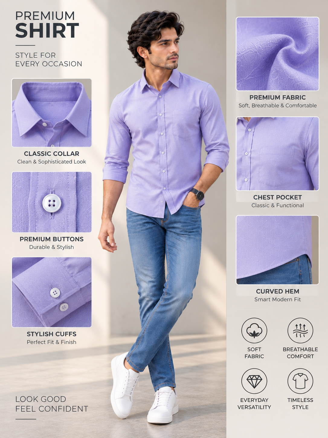 Men's Primium Purple Shirt