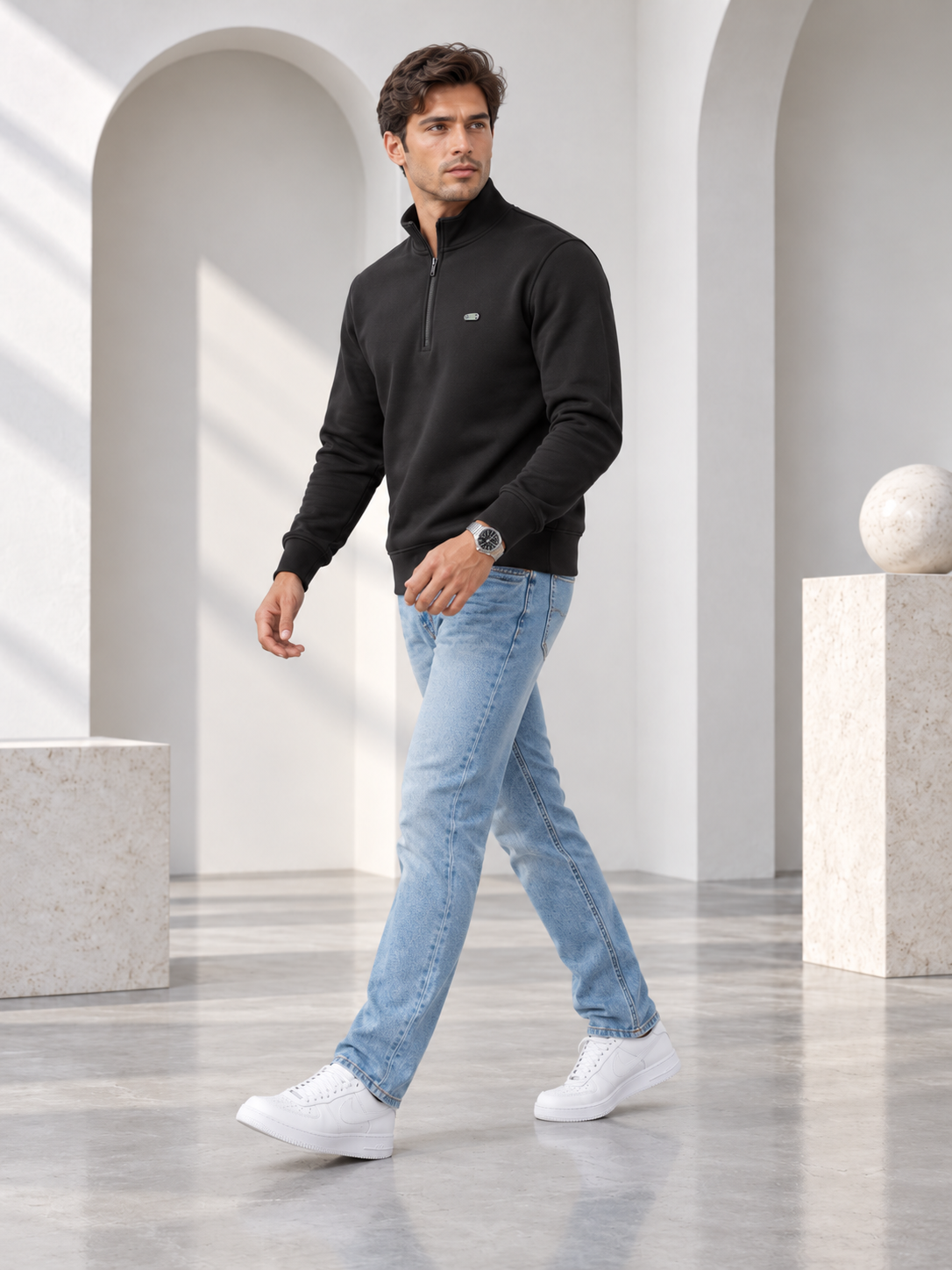 Black Colour Regular Fit  Primium Sweatshirt