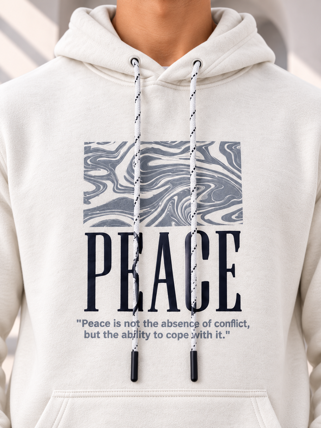 White Colour Regular Fit  Primium Hooded Sweatshirt