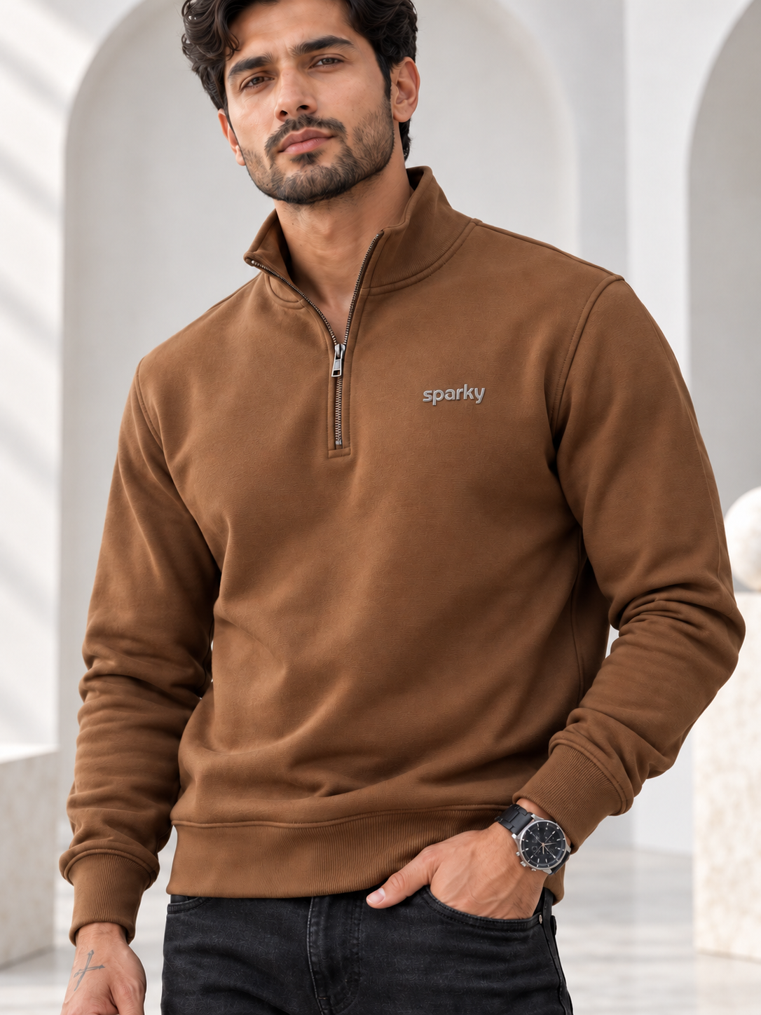 Brown Colour Regular Fit  Primium Sweatshirt
