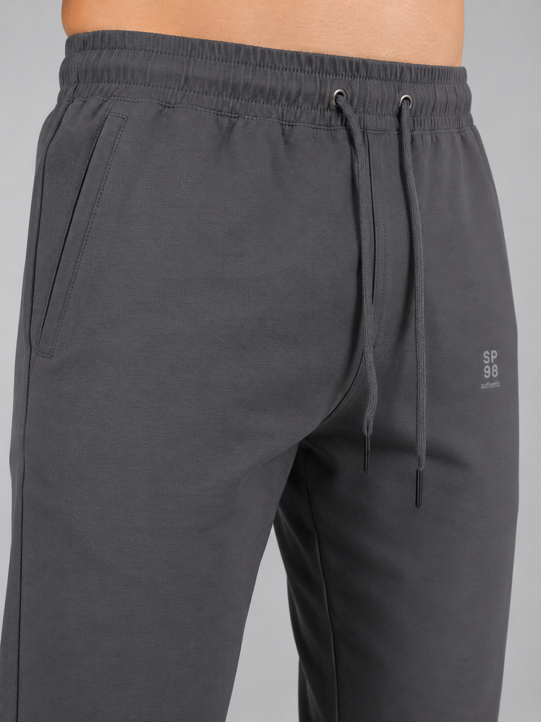 Men Dark Grey Color Solid Primium lower