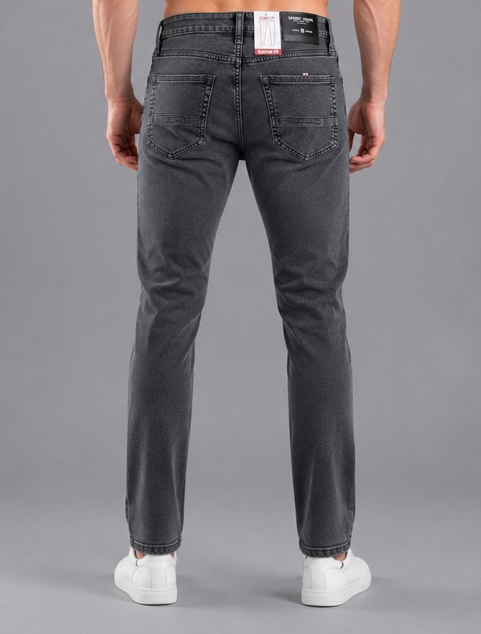 Men Narrow Fit Dark Grey Jeans