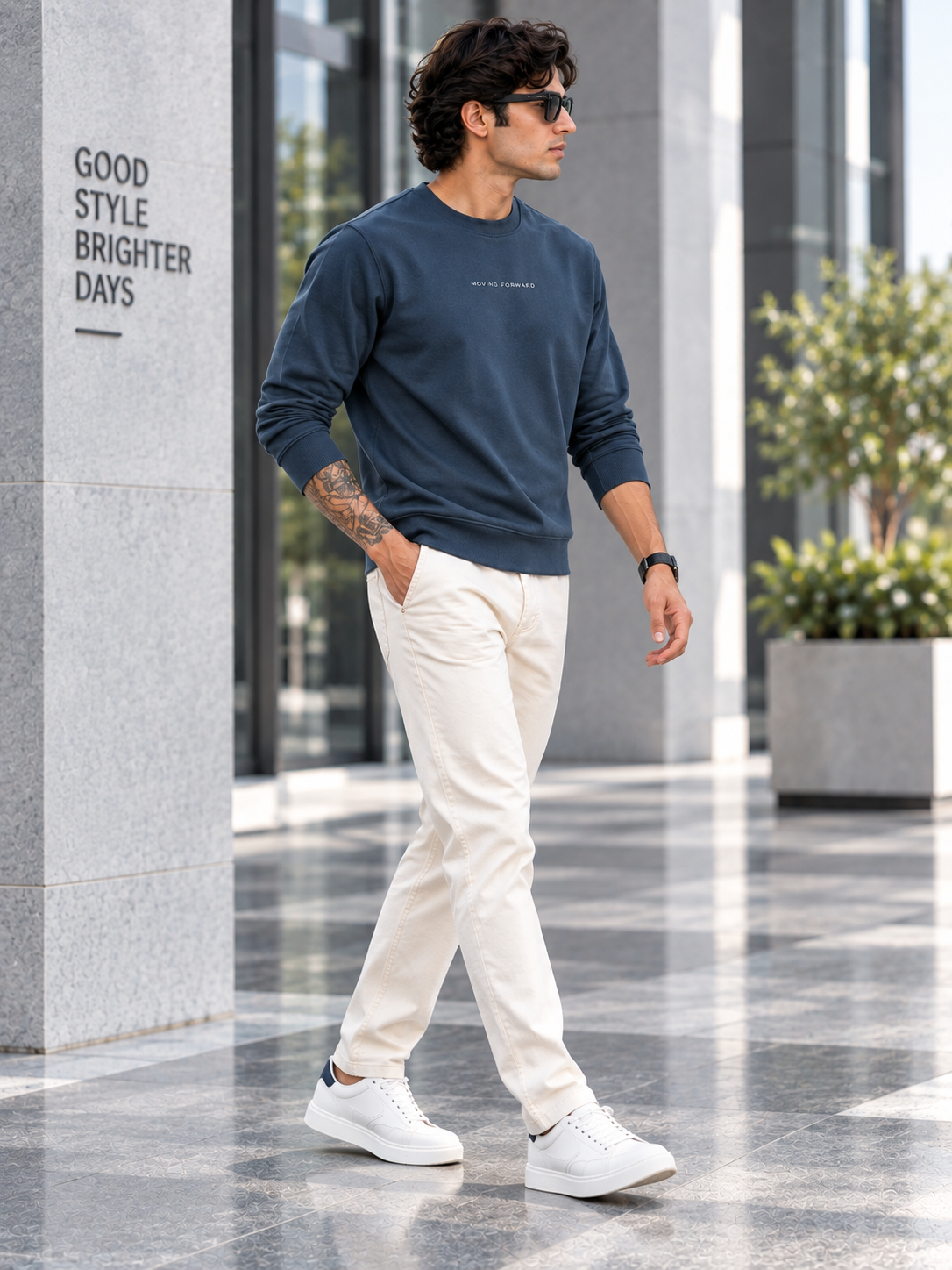 Men’s Solid Round Neck Full Sleeve Sweatshirt