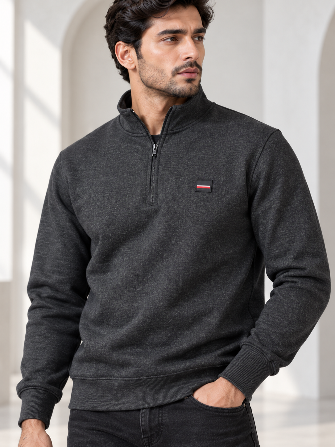 Black Colour Regular Fit  Primium Sweatshirt