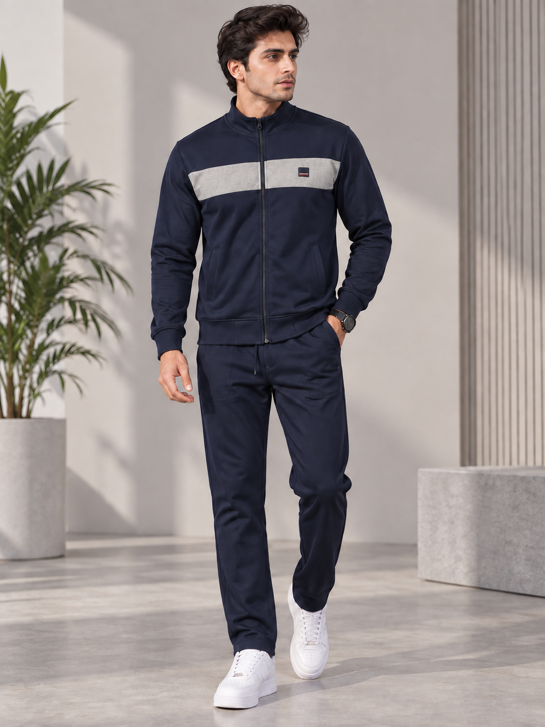 Blue  Colour Regular Fit  Primium Track Suit