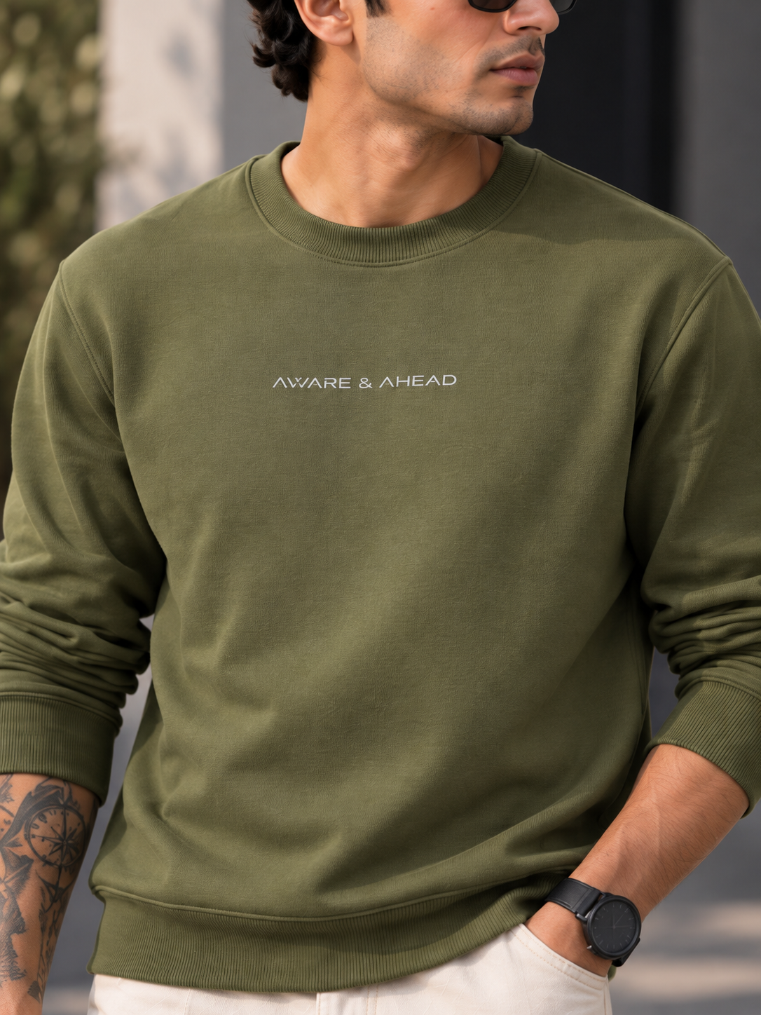 Men’s Solid Round Neck Full Sleeve Sweatshirt