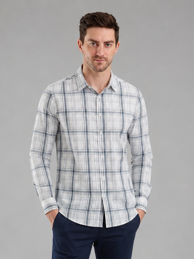 Men Premium Casual Check Shirt Full Sleeve Regular Fit