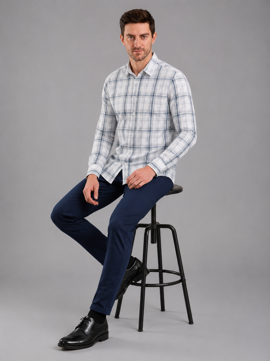 Men Premium Casual Check Shirt Full Sleeve Regular Fit
