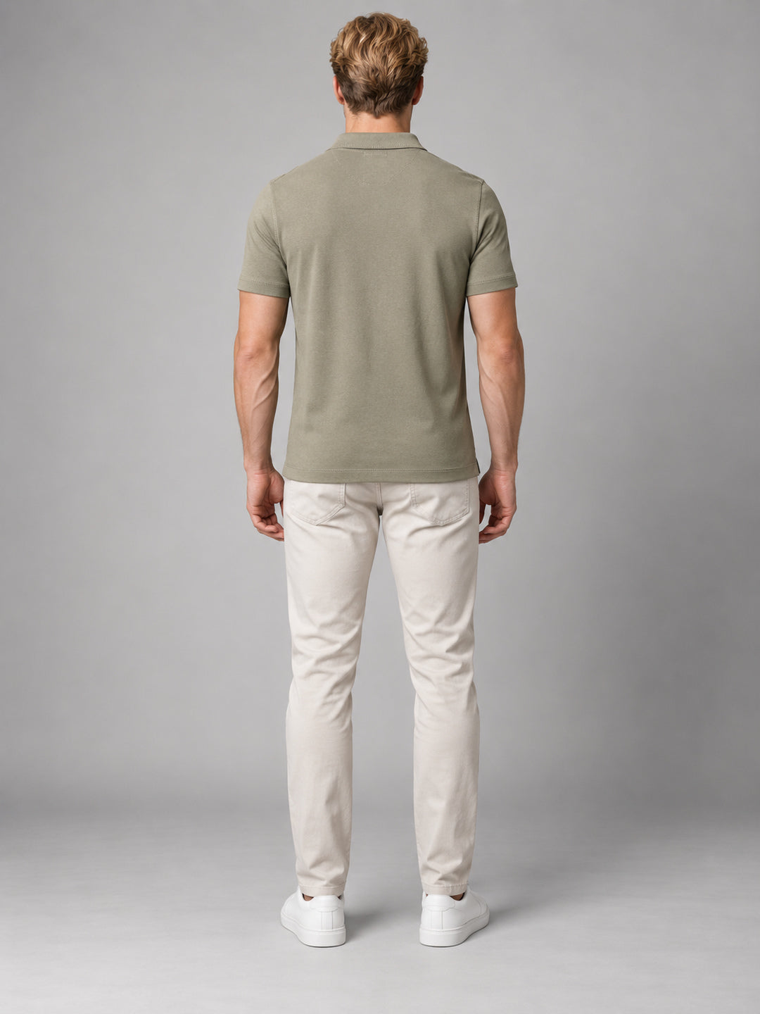 Men’s Premium Cotton Blend Half Sleeve Zipper Polo T-Shirt